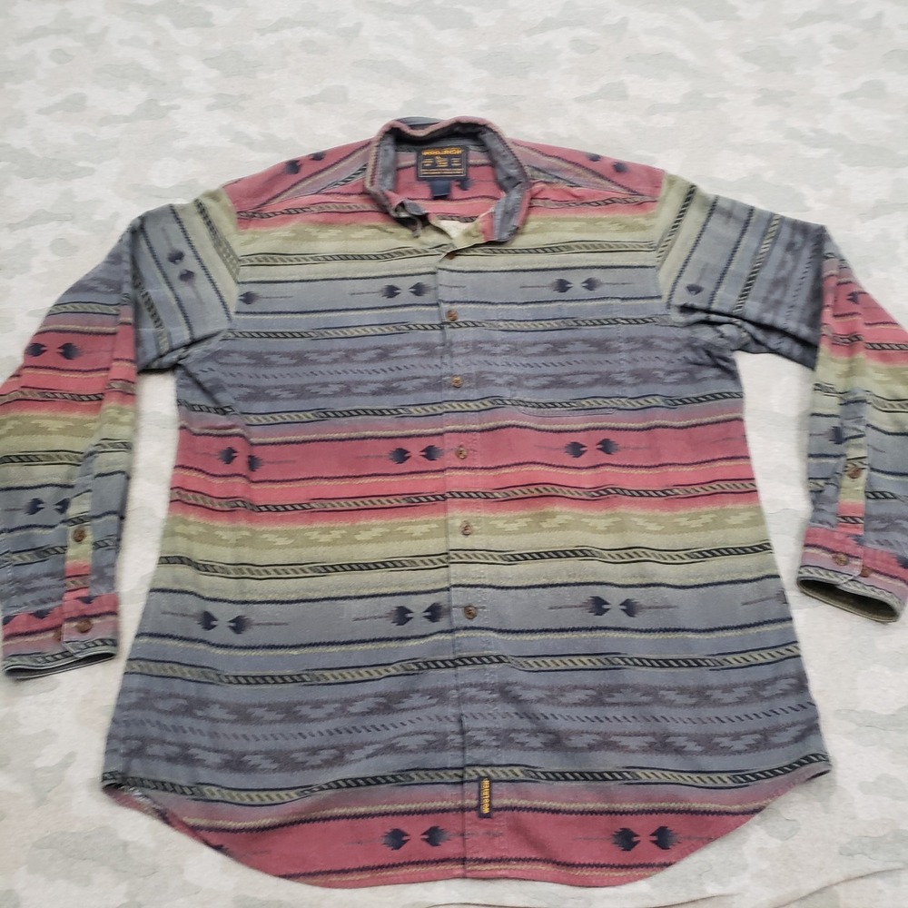 Woolrich‎ Shirt Mens XL Multicolor Long Sleeve Button Up Aztec Southwestern